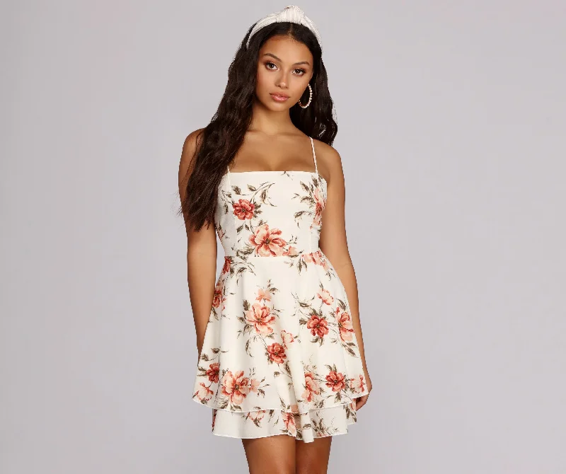 Elegant Clothing Floral Moment Mini Dress