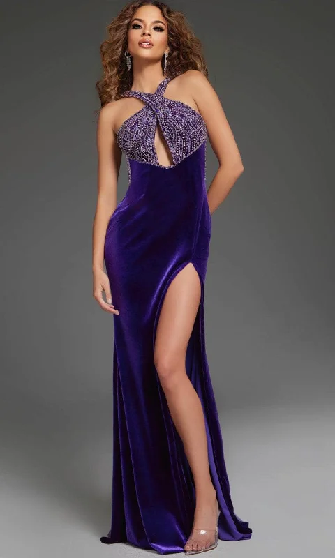 Weekend Exclusive Jovani 38951 - Beaded Halter Neck Prom Gown