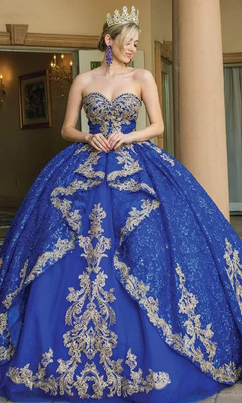 Chic Trends For The Fashion Savvy Dancing Queen - 1650 Strapless Royalty Motif Ballgown