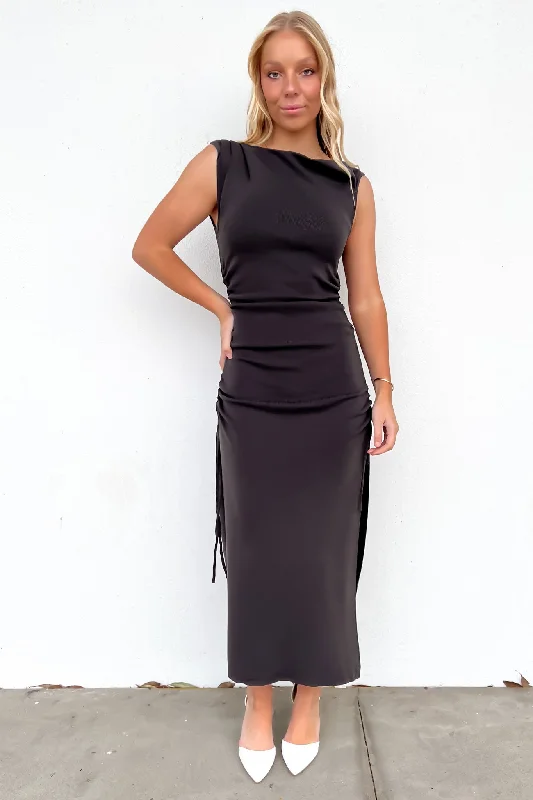 Trend Alert Kyrah Maxi Dress Charcoal