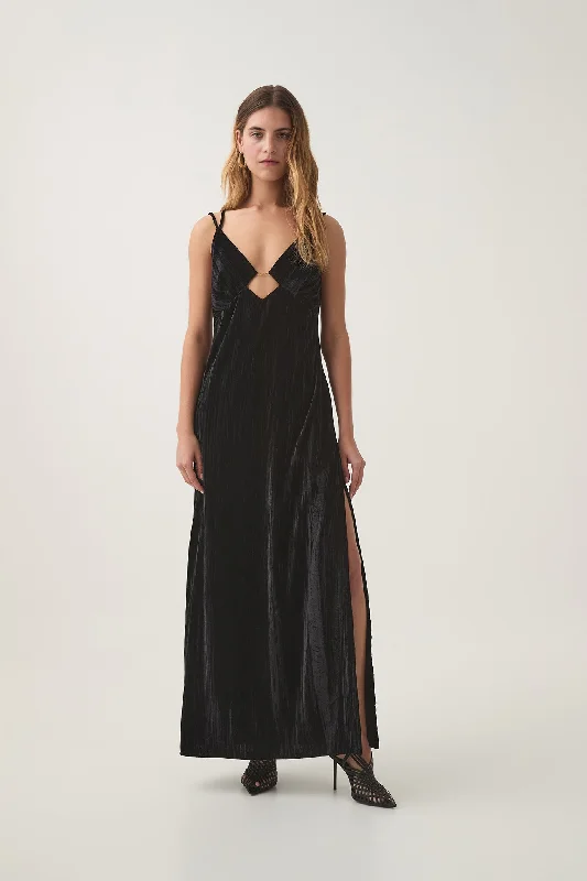 Elegant Styles Moonbow Velvet Maxi Dress