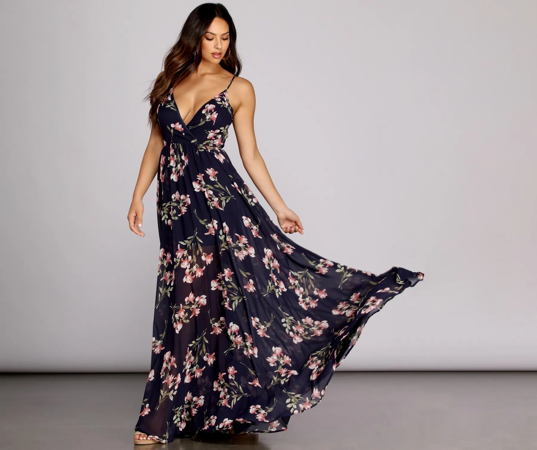 Timeless Elegance Redefined Fleur Floral Chiffon Dress