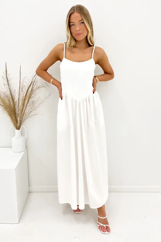 Elegant Fashion Barton Midi Dress White