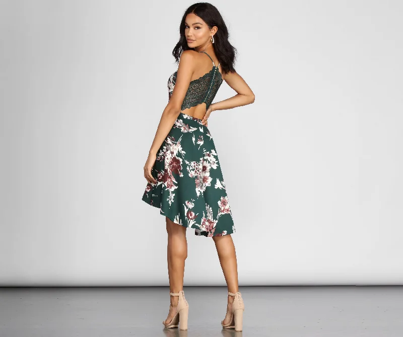 Stylish Savings Fond Of Floral Skater Dress