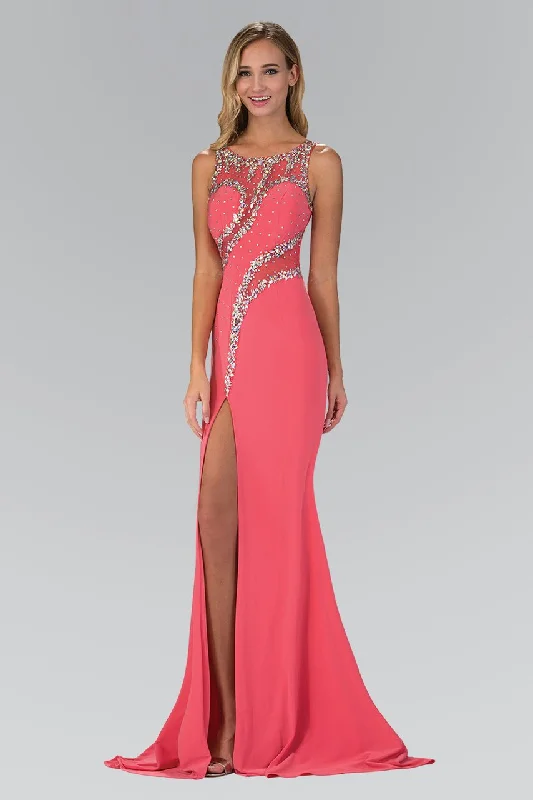 Weekend Sale Elizabeth K - GL2146 Beaded Bateau Neck Trumpet Gown