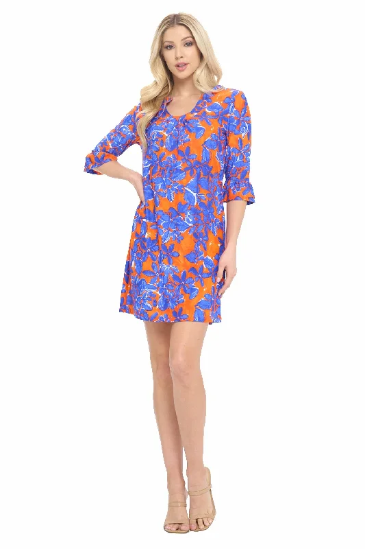 Outfits For Girls Nicole Ruffle Sleeve Dress in Orange Floral