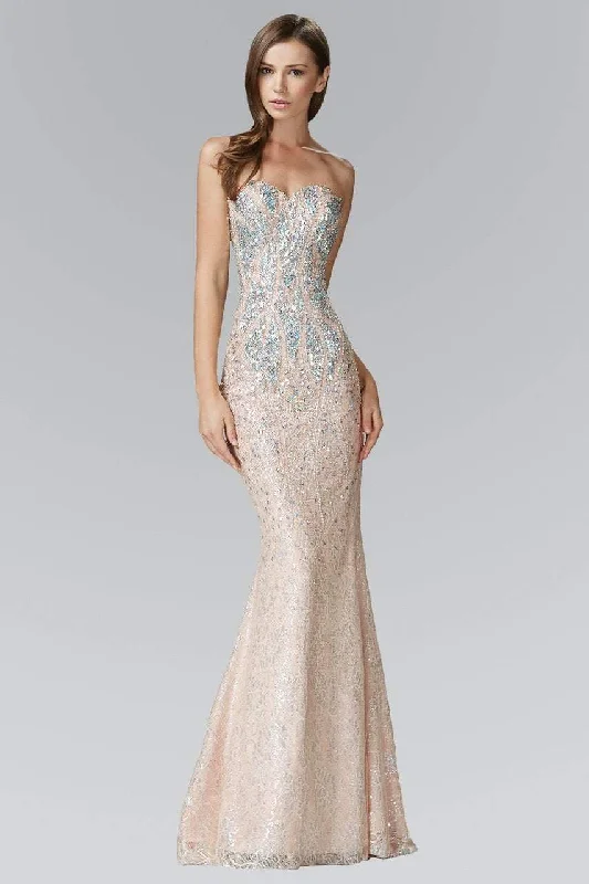 Wardrobe Refresh Elizabeth K GL2004 Strapless Bead Textured Mermaid Gown