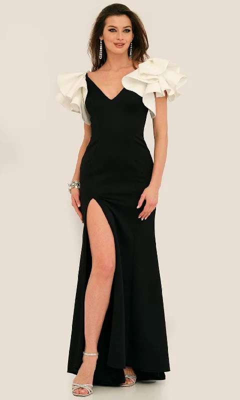 Bold Fashion Dave & Johnny 11314 - Ruffled Sleeve Sheath Formal Gown