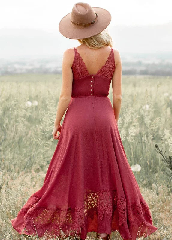 Trendy Aesthetics Joyfolie - Katya Maxi Dress in Red Clay