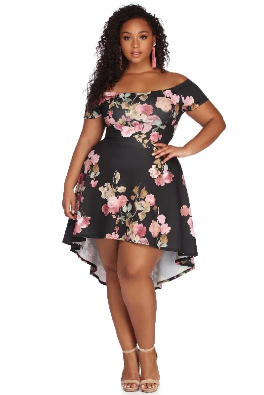 Chic Outfits Plus Spring Into Floral Skater Dress