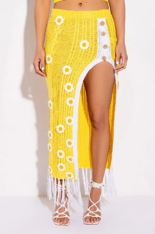 Unleash Your Trend Driven Style DESTINATION PARADISE DAISY CROCHET MAXI SKIRT