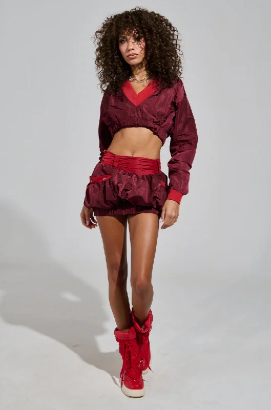 Huge Markdowns PUTTING IN WORK MINI BUBBLE SKIRT IN RED