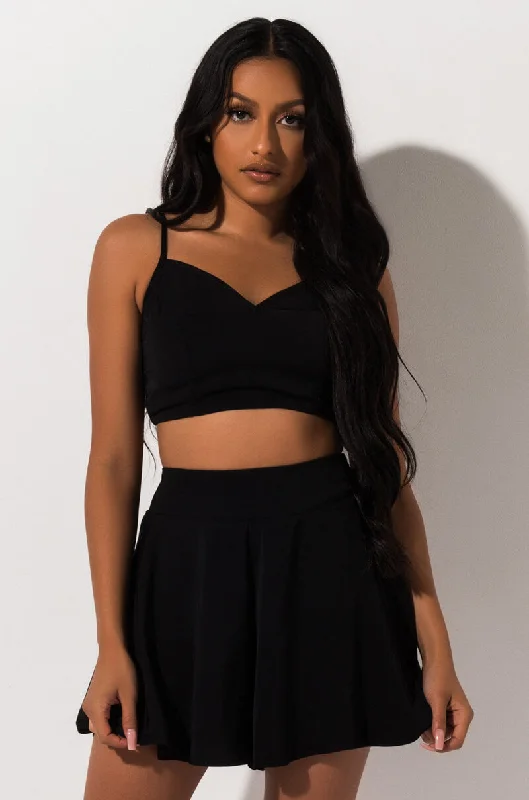 Evening Elegance INTO THE HEART CROP TOP BLACK