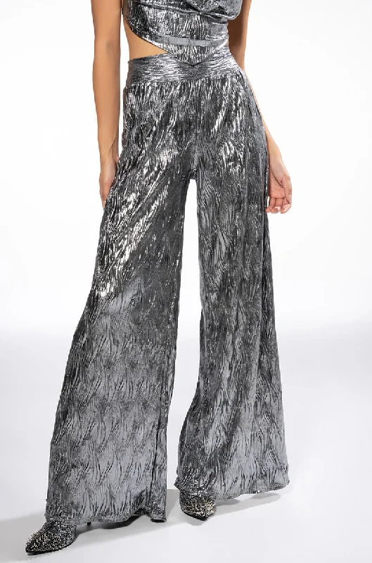 Stylish Women’s Clothes for Work and Play ABOVE ALL METALLIC WIDE LEG PANT