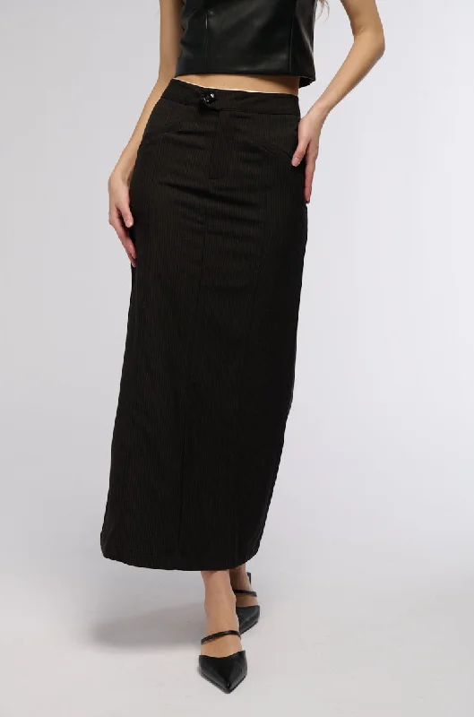 Sales For Clothes PROFESSIONAL HUSTLER PIN STRIPE MIDI SKIRT