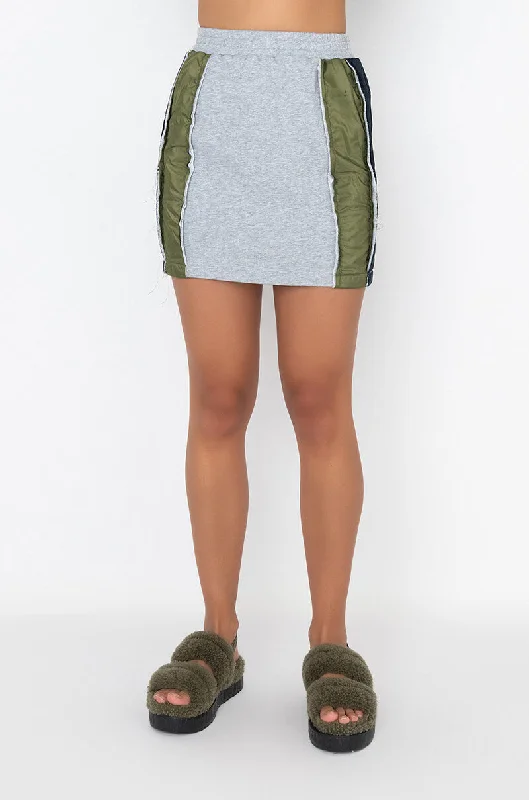 Trendy Boutique Online TAP IN MINI SKIRT GREY MULTI