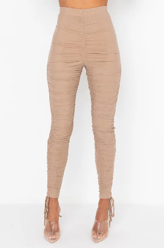 Trendy Women’s Outfits for Casual Wear I WIN AGAIN STACKED LEGGINGS BEIGE