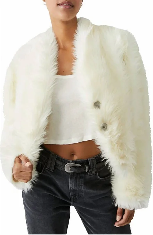 Fashion Forward, Function First All Night Fur Jacket In Sugar