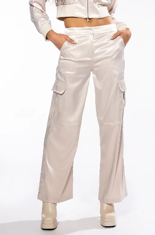 Online Clothing Stores NOTHING BUT TROUBLE SATIN CARGO PANT