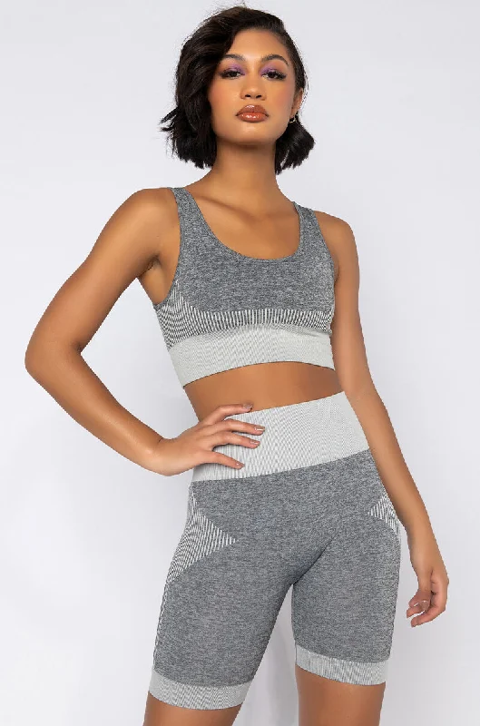 Women’s Activewear for Exercise and Sports WHO DIS SPORTY BRA GREY MULTI