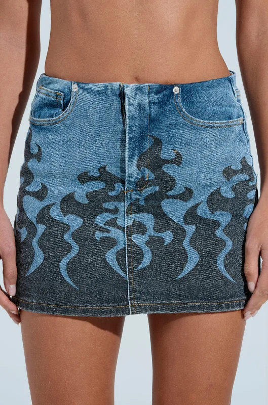 Flash Sales FIRE TO MY FLAME DENIM MINI SKIRT