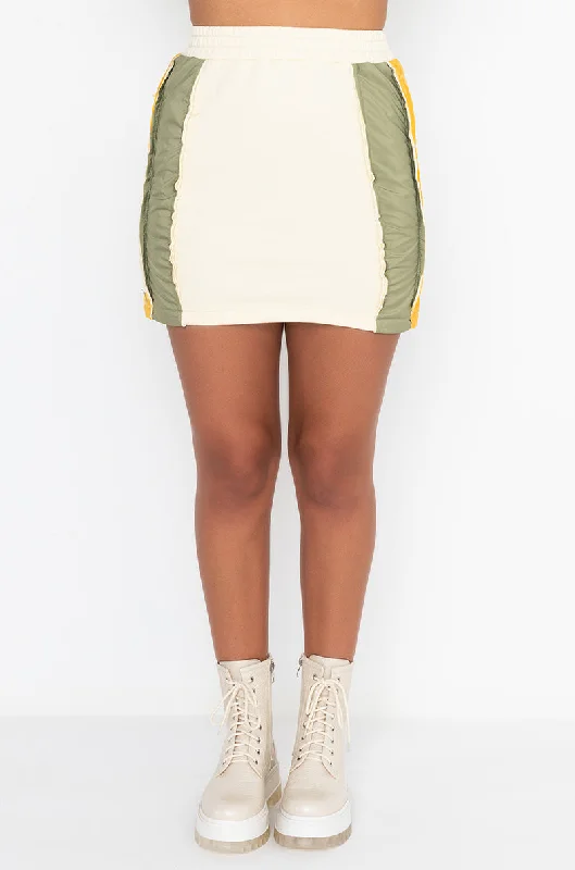 Online Clothing Boutiques TAP IN MINI SKIRT BEIGE MULTI