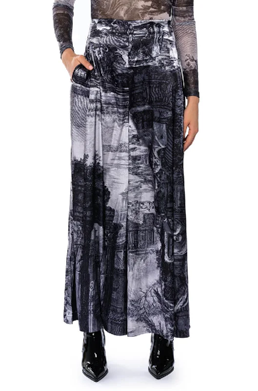 Fashion Women's Clothing PARADISE ABSTRACT WIDE LEG PANT