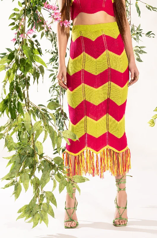 Discover Promotions GRENADA ISLAND KNIT MIDI SKIRT