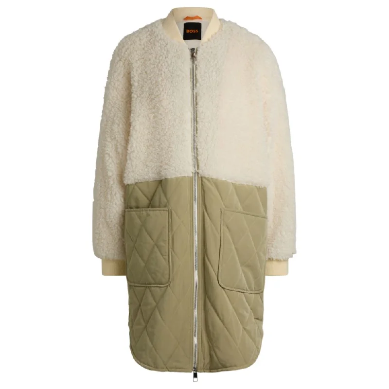 End Of Season Clearance Teddy-paneled quilted jacket