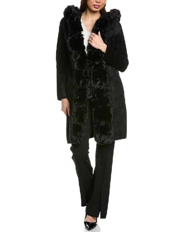 Chic And Edgy Joseph Ribkoff Hooded Coat