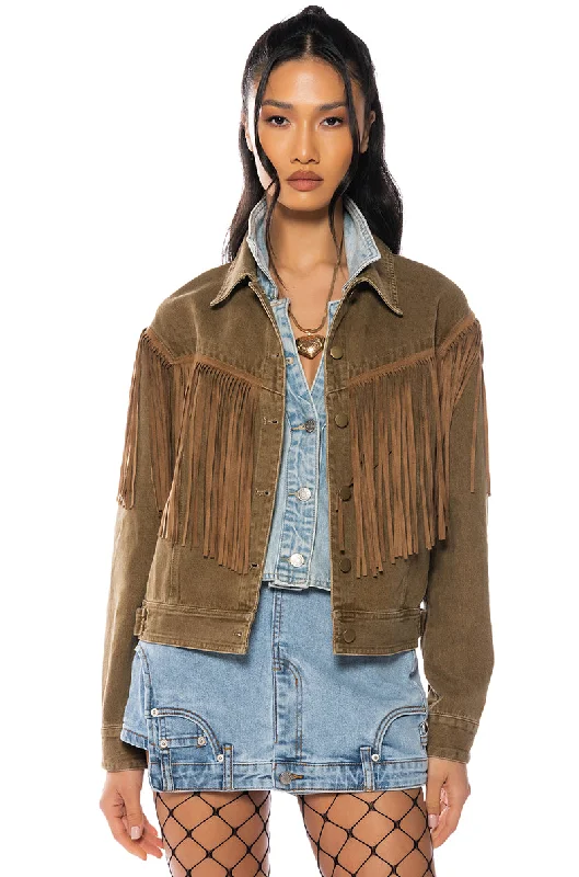 Special Occasion Wear DANI FRINGE DENIM JACKET