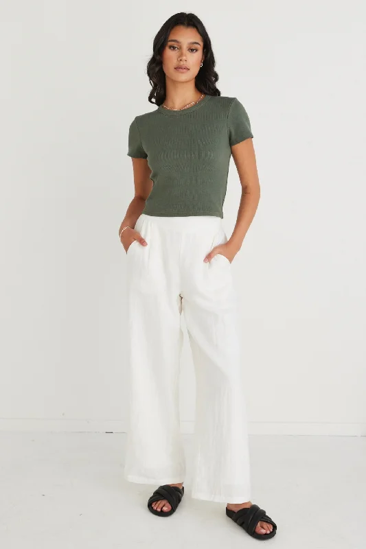 Step Ahead, Lead The Trend Ever Khaki Longer Baby Rib Tee