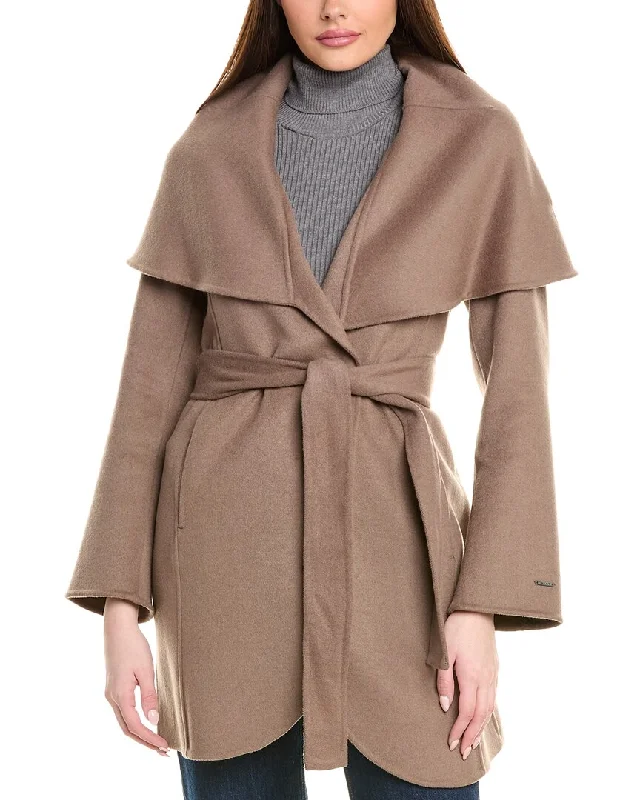 Current Trends Tahari Double Face Wool-Blend Coat