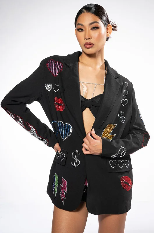 Versatile Women’s Clothing for All Occasions FLASHING LIGHTS EMBELLISHED BLAZER