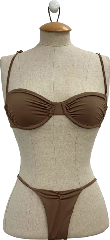 Trend Setting Threads Slate Swim Brown Bikini Set XS