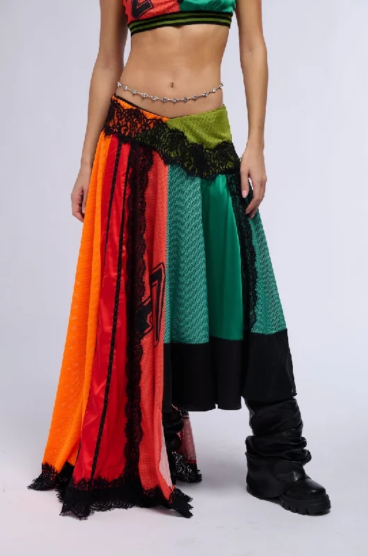 Limited Time Offers ALL OVER THE PLACE COLOR BLOCK MAXI SKIRT