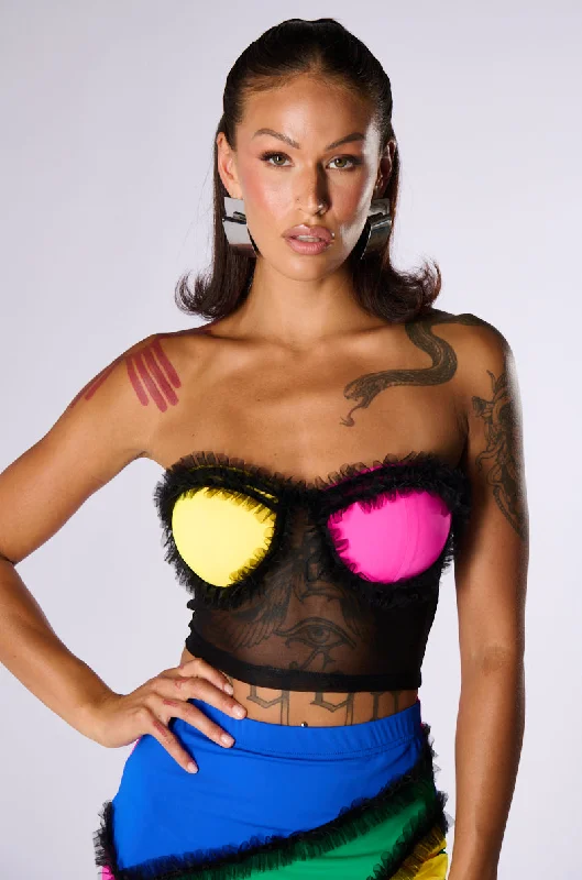 Clothing Brands CARNIVALE TULLE DETAIL TUBE BRA