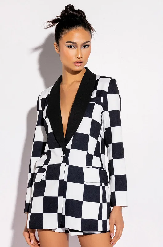 Budget Friendly CHECKMATE FITTED BLAZER