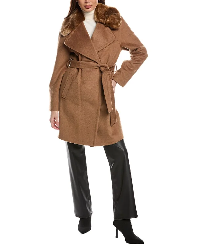 Bold Fashion Via Spiga Wool-Blend Wrap Coat