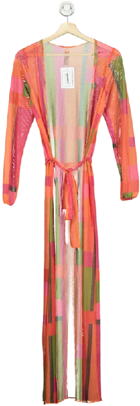 Forward Trendsetter Fashion Nova Multicolour Sheer Long Kimono XS