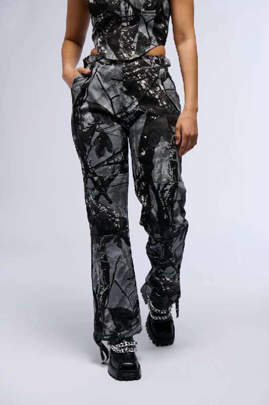 Big Sale Event GROUNDED ENERGY PRINTED WOVEN WIDE LEG CARGO PANT