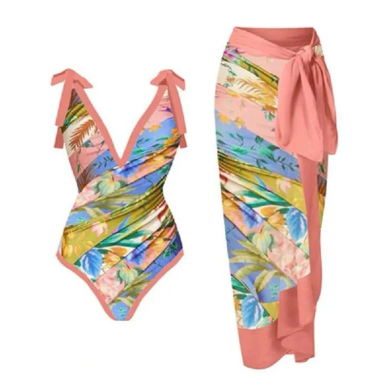 Trend Driven Wardrobe Ezra swimsuit with Sarong skirt