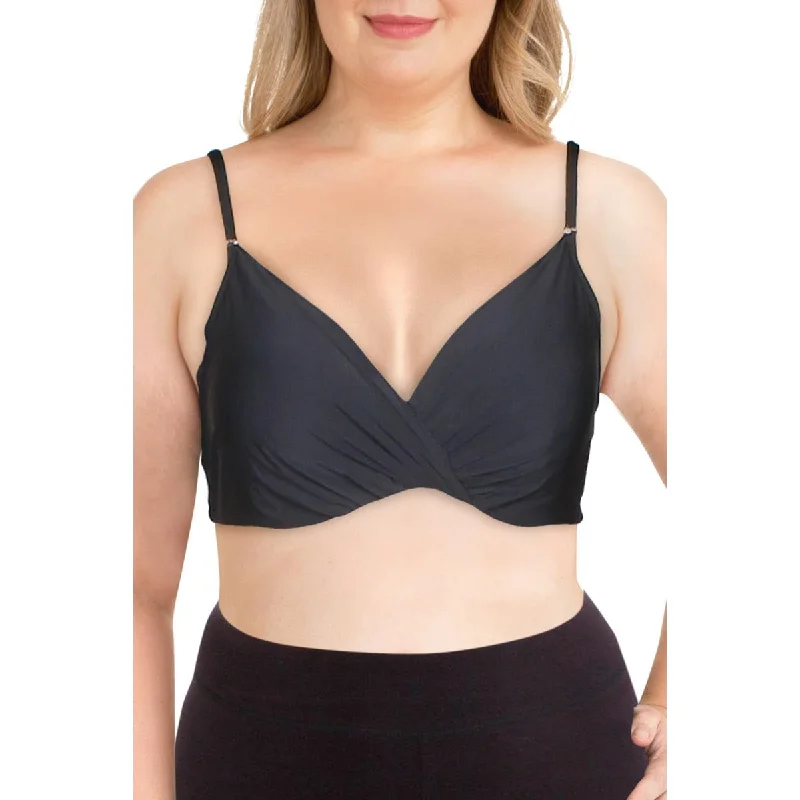 Comfort Centric Apparel Womens Twist Front Underwire Swim Top Separates