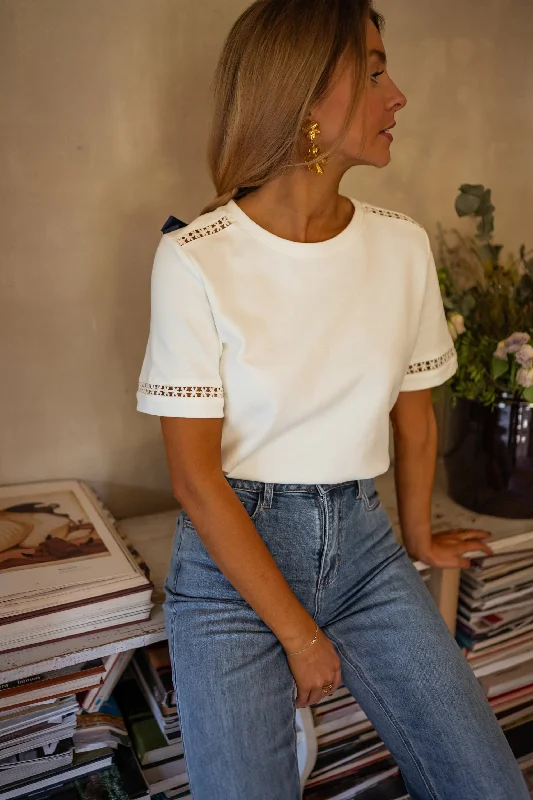 Imeless Style T-shirt Romina - blanc à broderie