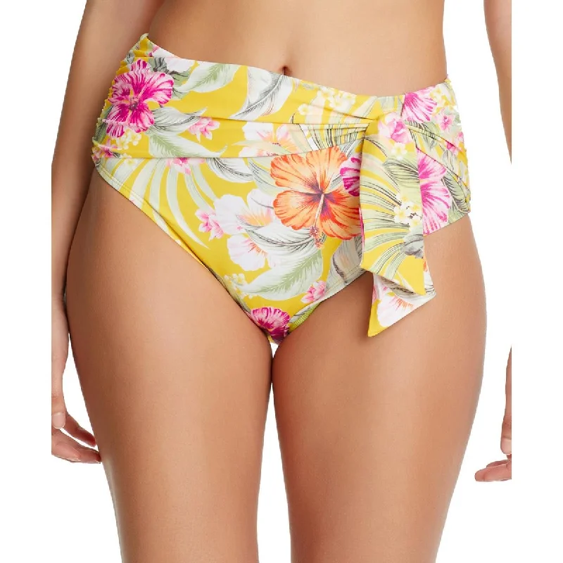 Relaxed Fashion Womens Floral Knot-Front Swim Bottom Separates