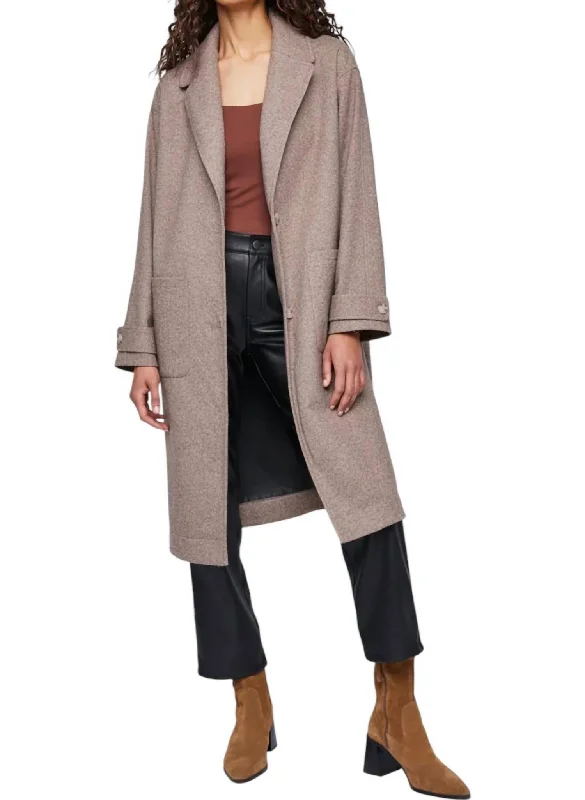 Trendy Attire For Her Jude Herringbone Coat In Coffee