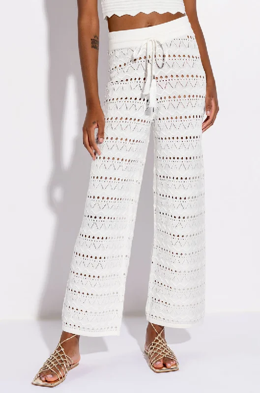 Style Versatile Women's Collection RESORT READY CROCHET WIDE LEG PANT