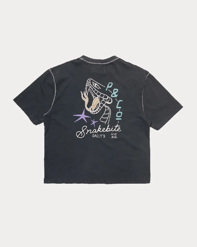 Holiday Glam Snakebite Sally's Boxy T-Shirt - Acid Wash