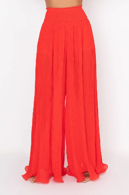 Women's Clothing Online Sale IT WAS FUN PALAZZO PANT RED