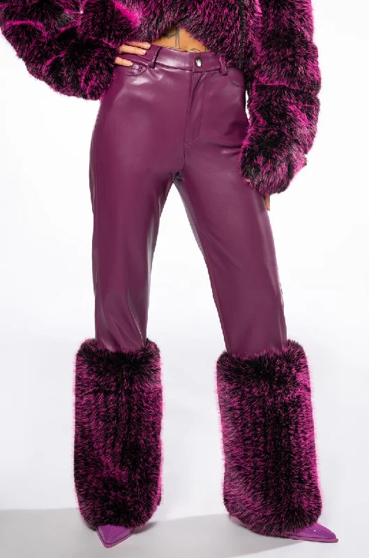 Flash Sale Online GIULIA THREE-DEE FAUX LEATHER FUR PANTS